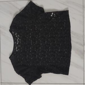Women´s Shein Black Floral Lace Crop Top Black Small